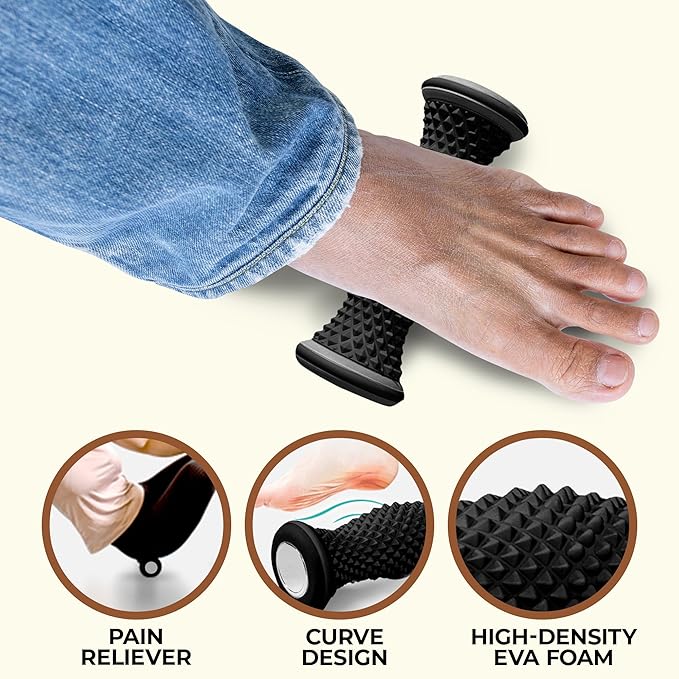 Foot Massager Roller - Portable Arch & Plantar Fasciitis Relief Tool - Deep Tissue Muscle Massage Roller for Feet,Carf, Heel Pain