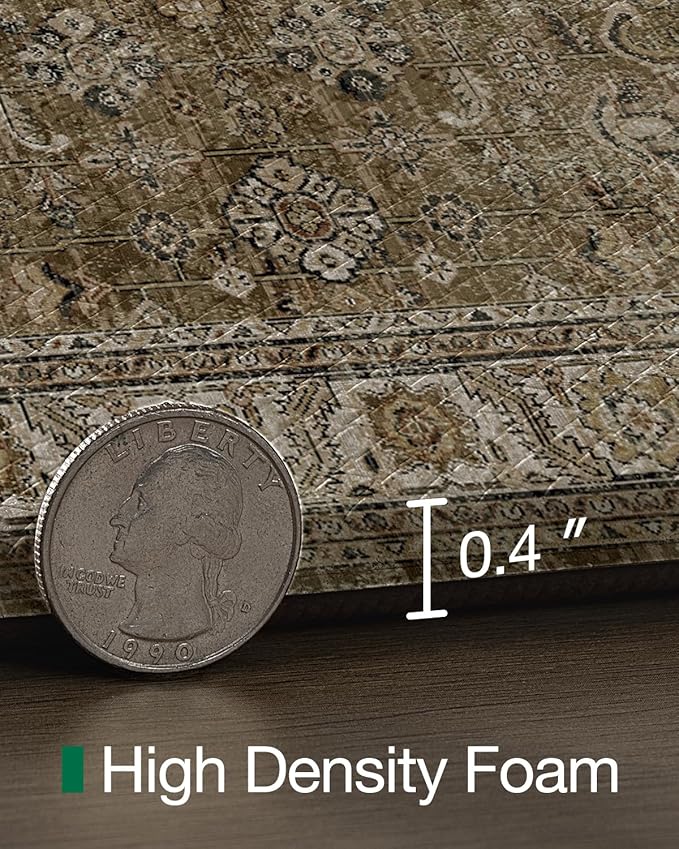 LUMI Anti-Fatigue Kitchen Floor Mats Set of 2,Cushioned Comfort Standing Rug Waterproof 2PCS, Non-Slip Ergonomic Foam Runner for Sink, Laundry, Office & Home,17x29+17x59,Tawny Echo