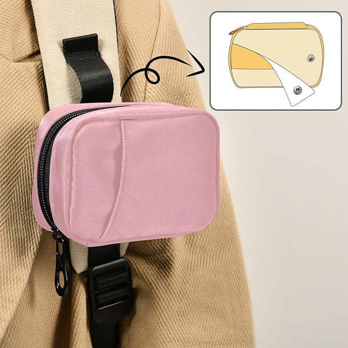 Ollabaky Basic Pink Weekly Pill Organizer, Pill Cases Bag Portable Pill Container 7 Days Pill Box Organizer Vitamin Supplement Holder with Zipper for Travel Family Business Camping