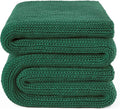 Guohaoi Knitted Weighted Blanket for Adults (Green 48"x72" 20lbs) No Beads Cooling Throw Blanket for Hot Sleepers, Home Decor Breathable Chunky Knit Heavy Blanket Use on Full Size Bed
