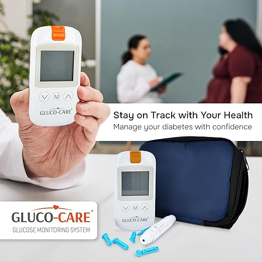 Glucose Meter & Test Kit - White, Sleek Design with Clear & Large Display, 500 Memory, 5 Sec Results, Auto Coding, Sugar Level Monitor Kit for All: Young, Adults, Seniors & Caregivers
