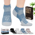 Diabetic Socks for Men,4 & 6 Pairs Low Cut Bamboo Viscose Wide Mens Diabetic Socks Size 9-11 10-13