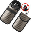 Upgraded Faraday Bag for Key Fob (2 Pack), Premium Faraday Key Fob Protector– Car RFID Signal Blocking, Car Security Protection, Anti-Theft Pouch, Anti-Hacking Case Blocker Light Bronze