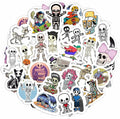 BulbaCraft 100Pcs Skeleton Stickers - Skeleton Party Decorations & Favors, Skull Stickers, Men - Spooky Halloween Decals Waterproof, Gifts for Women & Men