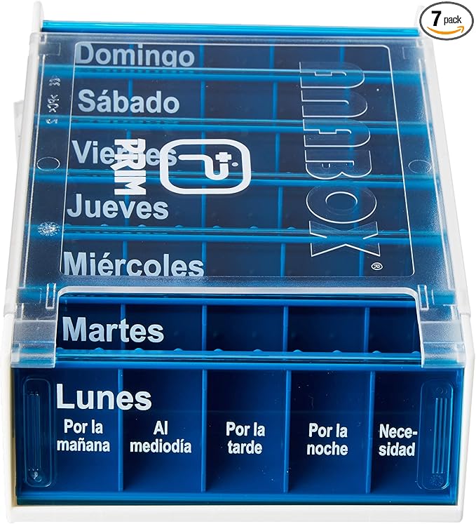 Prim Queraltó - Weekly Plastic Tablet Dispenser, Indigo Blue