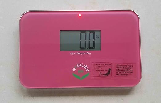 NewlineNY Step-on Super Mini Smallest Travel Bathroom Scale with Protection Sleeve: SBB0638SM-SI(Strawberry Ice)+S001MG