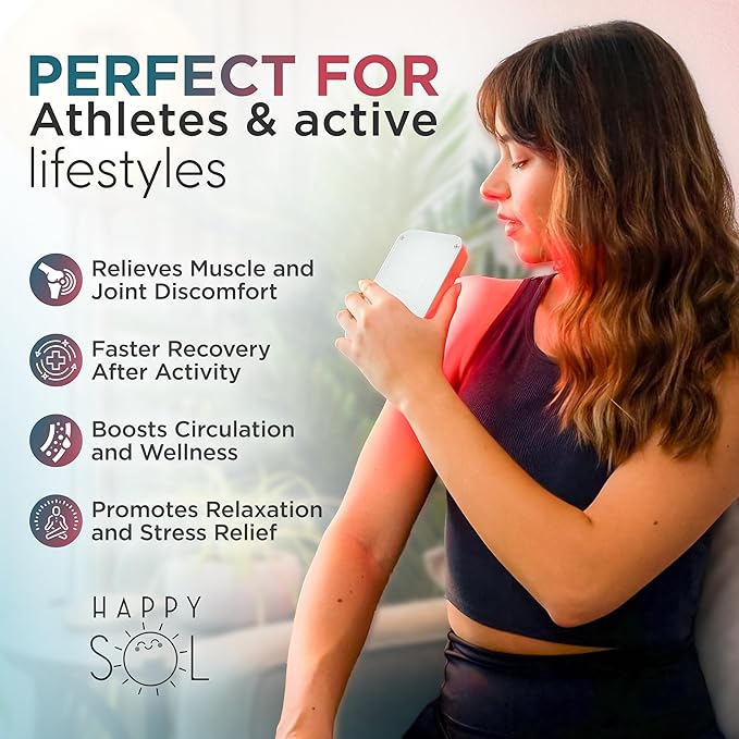 The Mini Go Handheld Red Light Therapy Device, 24 LEDs, 5 Brightness Levels, Adjustable Frequencies, Rechargeable Battery, Red and Infrared Light Therapy, On The Go Light Therapy, Gray