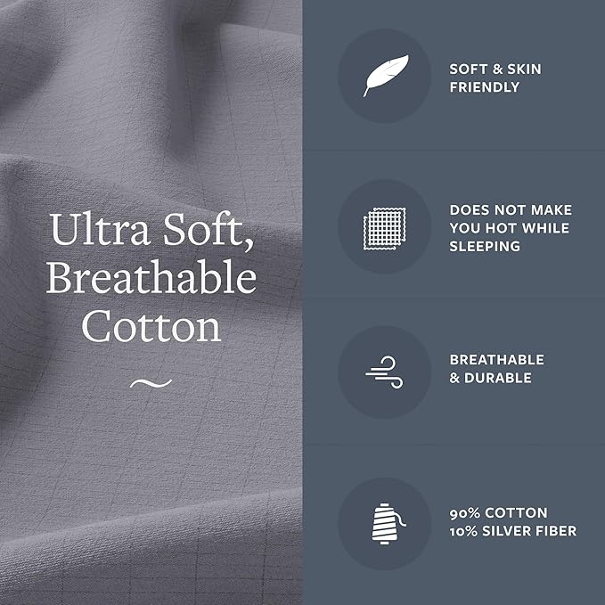 GroundLuxe Organic Grounding Pillowcase in Light Gray - Queen Size