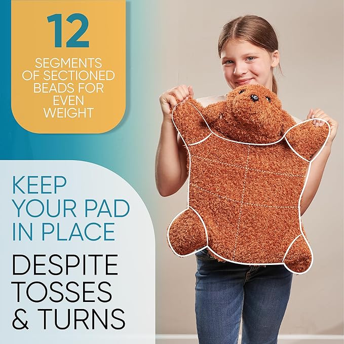 FRIENDLY CUDDLE Weighted Lap Blanket for Kids & Adults – Kids Weighted Blanket – ASD, Sensory Processing Weighted Stuffed Animals Dog Toy – Microwavable Weighted Lap Pad for Kids, 5 Lbs.
