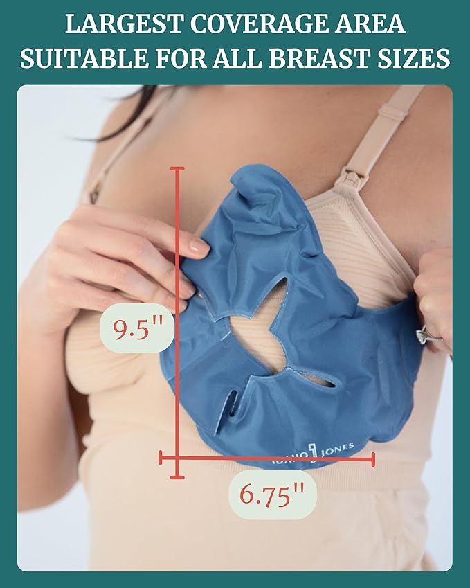 Breast Heating Pad & Cooling Gel Packs (x2) | Ice & Heat Therapy for Breastfeeding, Post Surgery Recovery, Mastectomy, Augmentation, Reduction | Hot & Cold