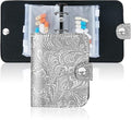 Hennaja Pill Organizer,Pill Pouches Clear Plastic Pill Bags Self Sealing Travel Medicine Organizer Storage(1-Carving Silver)