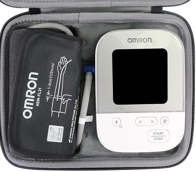 co2CREA Hard Case for OMRON Silver M4 Blood Pressure Monitor Upper Arm Cuff BP5250 BP7250 HEM-7156 HEM-7155T, Portable Travel Case Replacement