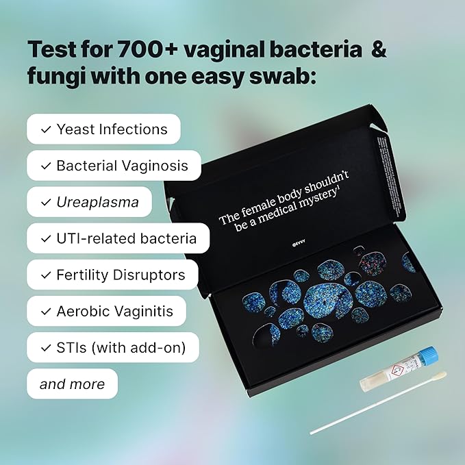 Evvy Vaginal Health Test | At-Home Microbiome Test for BV, Yeast Infection, Ureaplasma & More | Discreet Results in 7–10 Days | Clinician-Reviewed Report & Rx Options