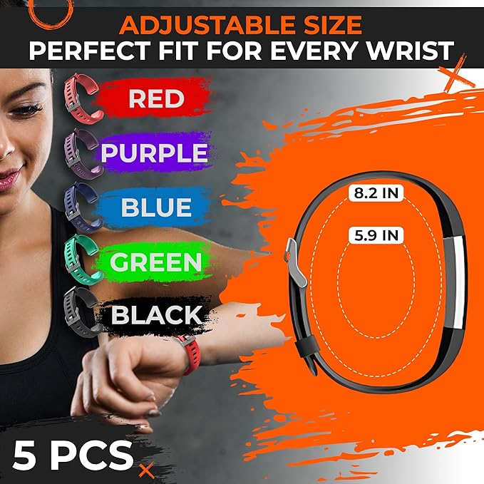 Reluen 5 Pcs Fitness Tracker Id115plus Hr Replacement Band - Wrist Band Fitness Watch Bands Replacement - Bands Smart Watch Bands Replacement Wristband