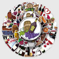 50pcs Red Wine Stickers,Cute Wine Label & Glass Pattern Decals, Waterproof & Durable for Notebook, Wine Bottle, Party Decoration