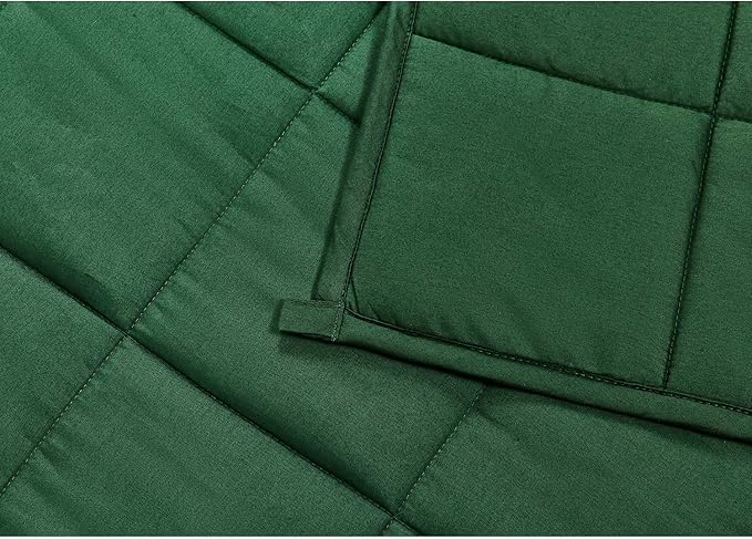 RelaxBlanket Weighted Blanket | 60''x80'',20lbs | for Individual Between 190-240 lbs | Premium Cotton Material with Glass Beads | Dark Green