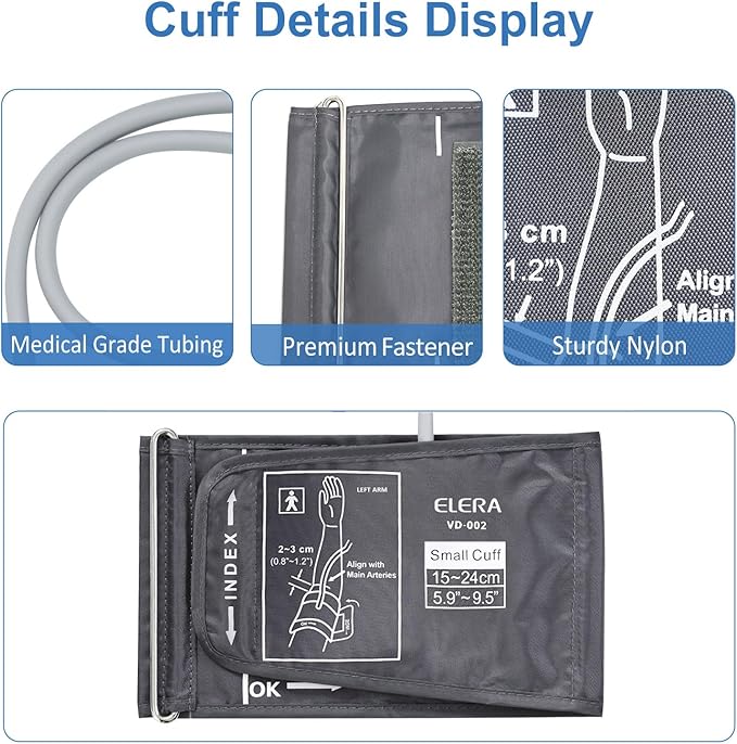 Pediatric Blood Pressure Cuff for Kids & Women - Small Child Replacement BP Cuff (5.9-9.5 Inch Arm Circumference), Compatible with Most Monitors - with 6 Connectors