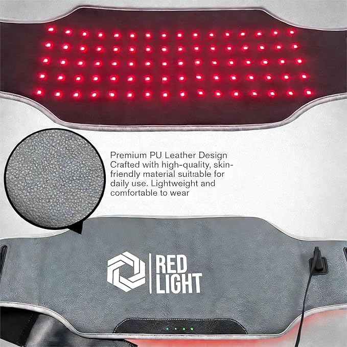 Portable Red Light Belt for Body, LED Light Wrap for Back Shoulder Waist, Supports Muscle Relaxation and Comfort, Gift for Men Women