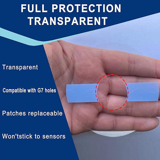 55Packs Adhesive Patches for Dexcom G7 Adhesive Patches -Waterproof & Sweatproof Adhesive for Long Stay, Pre-Cut Adhesive Medical Tape, Continuous Glucose Monitor Sensor Cover, Easy to Apply CGM Patch