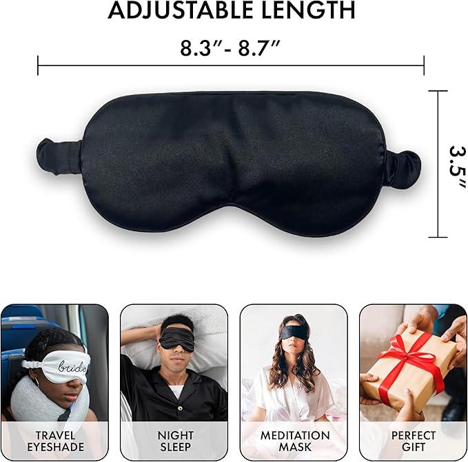 Funky Junque Adjustable Satin Sleep Mask - Groom (Black)