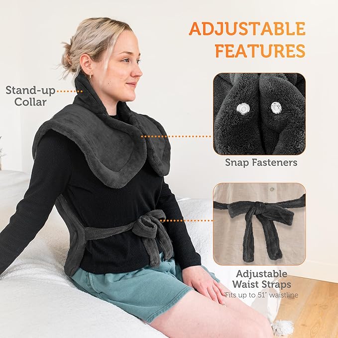 CILI Heating Pad for Back Pain Relief, 24"x36" Large Heating Pad for Neck and Shoulders Back, Electric Heat Pad with 10 Heat Settings, Back Heated Wrap, ETL Certified, Christmas Gifts for Women Men