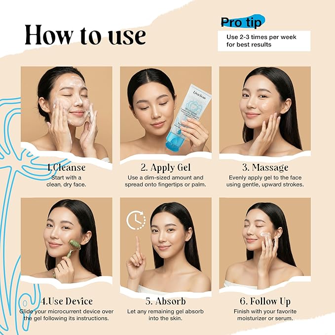 2 Pack Conductive Gel for Microcurrent | 8Oz & 3Oz TENS Gel Conductor Facial w/Aloe Vera, Hyaluronic Acid, Blue Tansy & Jojoba Oil | Hydrating, For All Skin Types| For Microcurrent & RF Facial devices