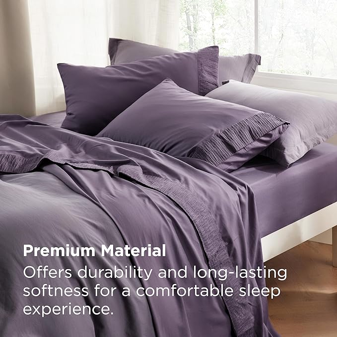 Bedsure Twin XL Sheet Sets Dorm Bedding - 3 Pieces Soft Extra Long Twin Sheets, Hotel Luxury, Easy Care Microfiber for Women, Men, Dusty Purple