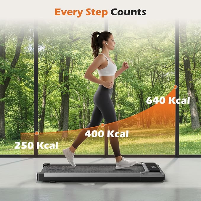 NEWBULIG Walking Pad Treadmill, 3 Mode Portable Under Desk Treadmill for Home Small, Low Noise Walking Mat with Remote Control and LED Display