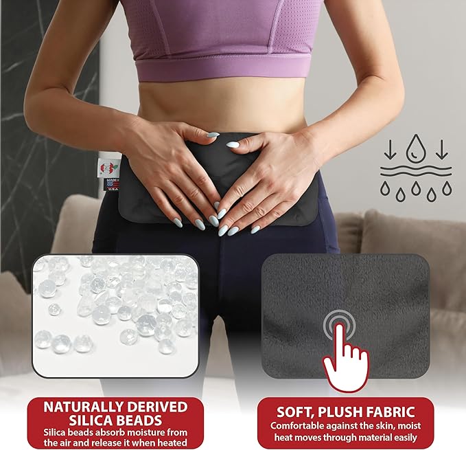 Core Products MicroBeads Moist Heat Therapy Microwave Pack 5" X 12" | Small Reusable Moist Heat Pad with Soft Fabric and Heating Beads