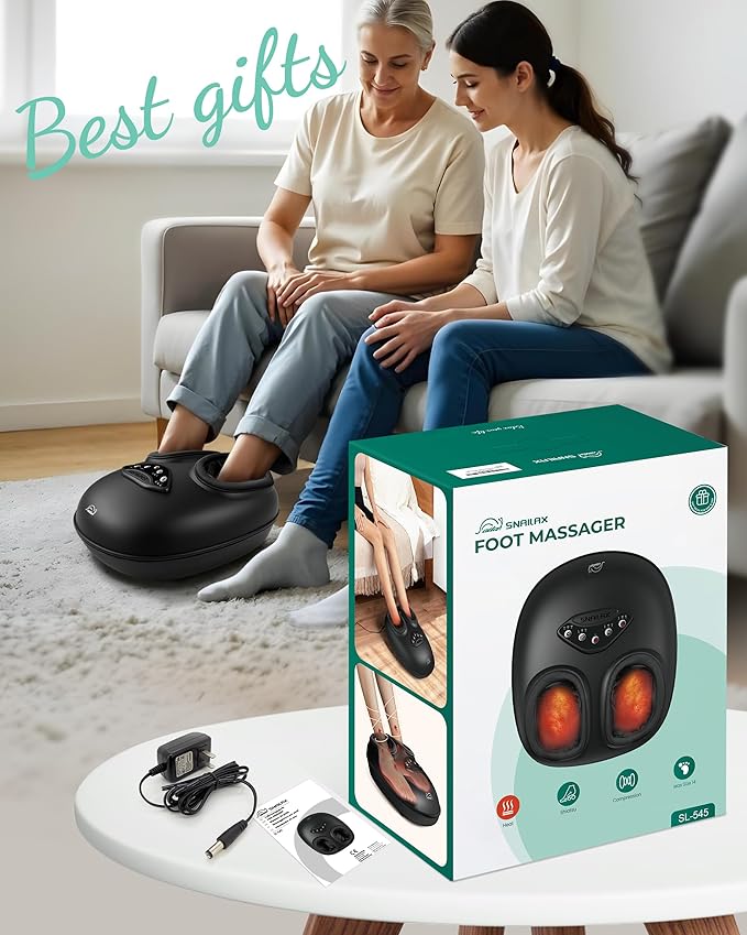 Snailax Foot Massager with Heat, FSA Eligible [2026] Upgraded Shiatsu Feet Massager Machine for Plantar Fasciitis Neuropathy, Rolling Compression HSA Foot Massage, Fits Size up to 14“, Gifts for Men