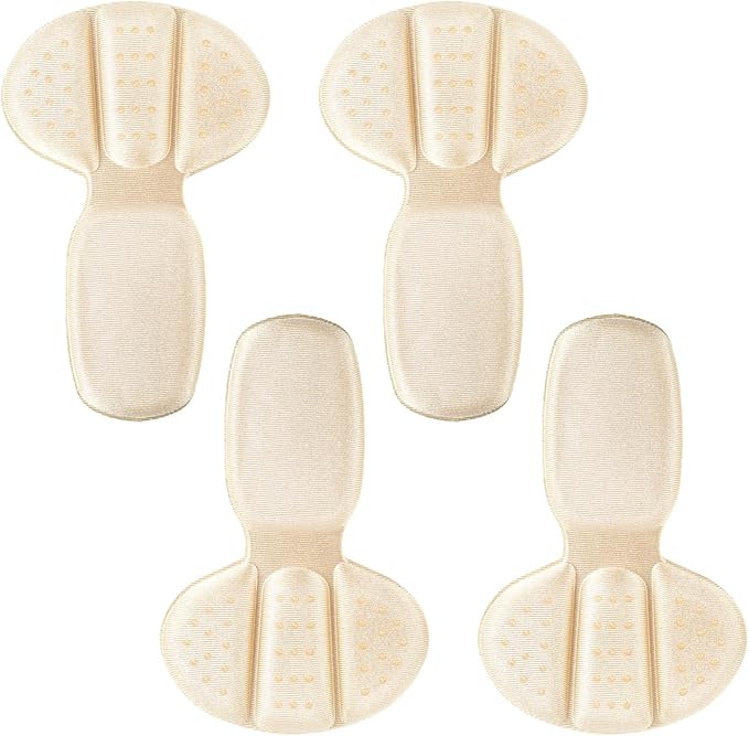 Back of Heel Cushion Pads, 4Pcs Mesh Adhesive Heel Grips Inserts for Boots, Loose Shoes Too Big, Reusable Heel Guards Liners for Women Men, Anti Blister Shoe Liners Heel Protectors