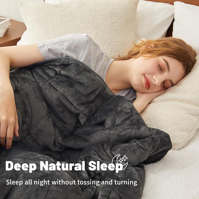 Weighted Blanket 20 lbs 60x80 inches, Sherpa Fleece Throw Blanket for Winter, Fuzzy Fluffy Soft Cozy Heavy Blanket for Couch Sofa, Plush Thick and Warm Blanket Queen Size Bed