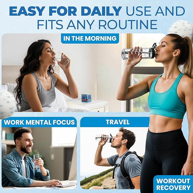 Premium Mineral Hydrogen Water Tablets – 63 Count Molecular H2 Tablets (12 PPM) for Drinking Water with Magnesium