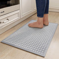 Kitchen Rugs Mat Non Slip Washable, Super Absorbent Kitchen Mats for Floor, Rubber Backing Soft Braided Standing Floor Mats Sink Mat Runner Rug, Easy to Clean and Maintain, Gray 17"x30"