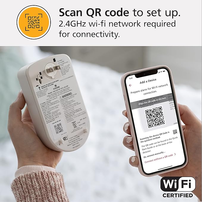 Kidde Smart Carbon Monoxide Detector & Indoor Air Quality Monitor, Plug In Wall, WiFi, Alexa Compatible Device, Voice & App Alerts