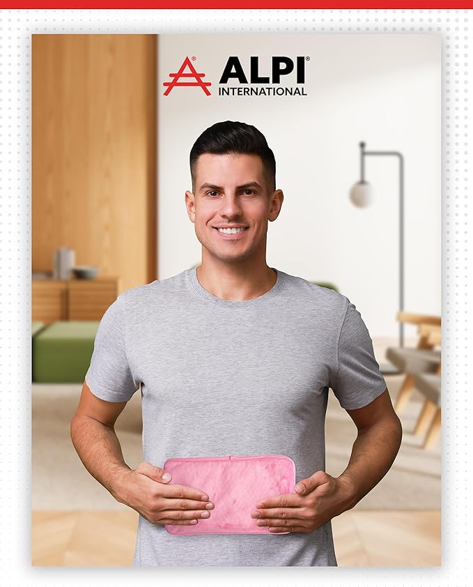 Alpi Rectangle Plush Gel Bead Ice Pack – 2 Pack Reusable Ice Packs with Beads for Hot & Cold Therapy - Soft, Plush Comfort for Muscle Aches & Relaxation (Pink)