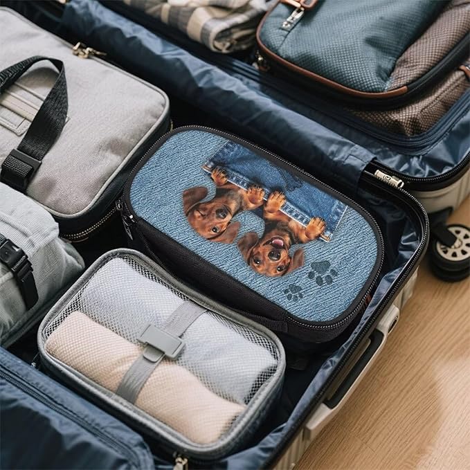 Cute Puppy Diabetic Supplies Bag Carrying Case Organizer for Diabetes Testing Kit, Blood Glucose Monitor Kit, Meter, Test Strips, Lancets, Insulin Cooler Travel Case Daily Life