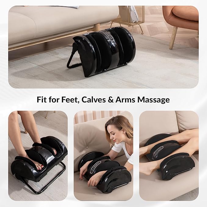 Snailax Foot Massager with Heat, Shiatsu Feet and Calf Massager Machine for Plantar Fasciitis, Neuropathy, Improve Circulation, Foot Leg Massager with Remote Control