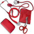 ASA TECHMED Nurse EMT Starter Pack Stethoscope, Blood Pressure Monitor and Trauma 7.5" EMT Shear Ideal Gift for Nurses, Medical Students, Firefighters, Police and Personal Use (Red) Standard