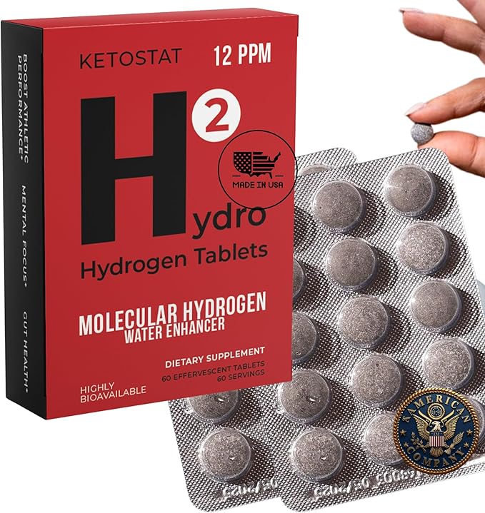 Hydrogen Water Tablets 60CT American Made & Company for Drinking Water 12 PPM Nanobubbles- Travel Friendly