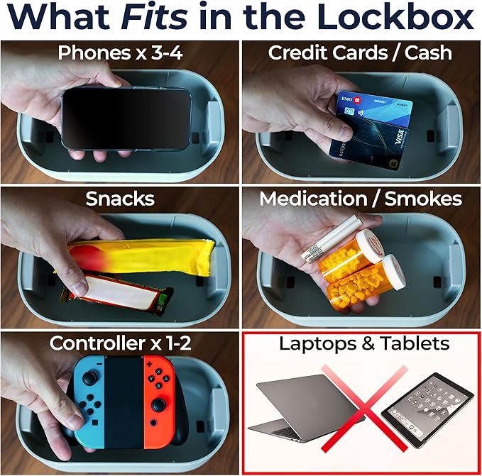 Mindsight Timed Lock Box | Unplug from Phones, Video Games, Social Media, Snacks & Cravings | 3 Modes based on Willpower | Easy to Use | Out of Sight ~ Out of Mind | Boost Your Mental Wellness