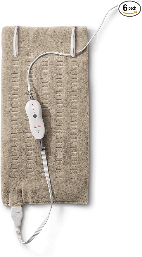 Sunbeam Premium Sunbeam Heating Pad with Compact Storage King Size Beige,(Pack of 6)