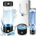 Hydrogen Water Bottle, 4600+ PPB with SPE PEM Technology, Portable Generator & 450ml Glass Bottle, UL Certified, Rechargeable - Ideal for Gym, Travel, Office & Active Lifestyle