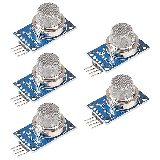 5pcs MQ4 MQ-4 Methane Gas Sensor Natural Coal Co Methane Detector Module for Arduino Raspberry Pi ESP8266 MQ4 5V DC (MQ-4)