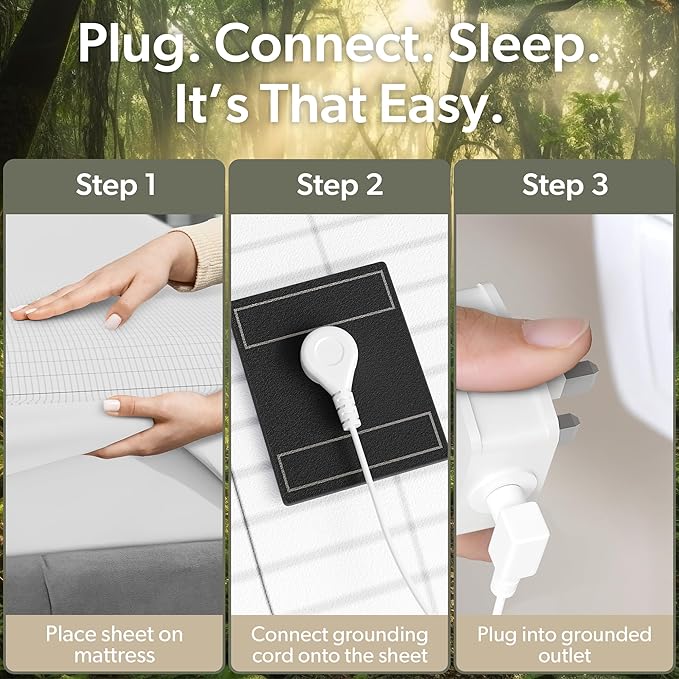 Grounding Sheet (Organic Cotton with Silver Fibres), Deep Sleep, Recovery & Sleep Optimisation, Grounded Bed Sheet for Natural Sleep Therapy, Breathable Fitted Sheet, Deep Pocket, King, White