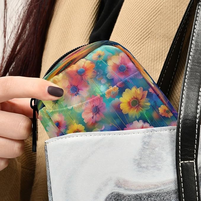 Watercolor Flowers Pill Organizer Portable Travel Pill Case Weekly Pill Box for Medicine Vitamin Supplement