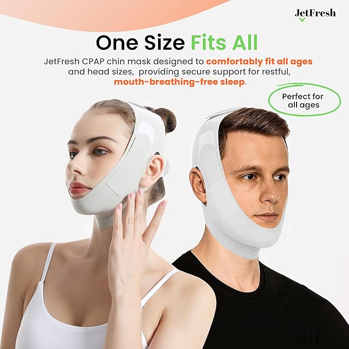 Chin Strap for Sleeping and Snoring - Grey Anti Snoring Device for Men and Women, Breathable and Skin-Friendly Snore Stopper with Adjustable Fit That Holds Jaw in Place & Supports CPAP Users