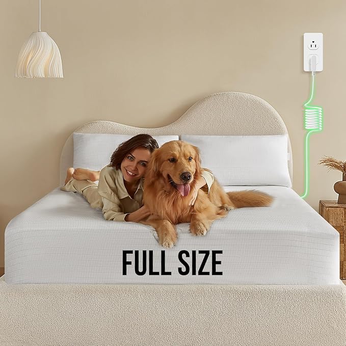 Grounding Sheets, 10% Silver Infused Bed Sheets Grounding Bed Sheets, 90% Organic Cotton Grounded 400 Threads Bedding [Full - 54"x75"x15",Off White]