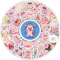 BulbaCraft 100Pcs Pig Stickers and Decals, Piggy Stickers for Water Bottle and Laptop, Gifts for Women & Men