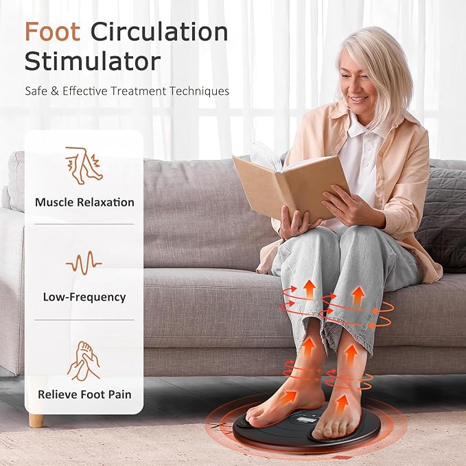 KNQZE Foot Massager for Neuropathy, TENS + EMS Foot Stimulator for Circulation, 10 Modes + 20 Intensities, Wireless Remote, Neuropathy Pain Relief for Feet, Plantar Fasciitis, Gifts for Mom & Dad